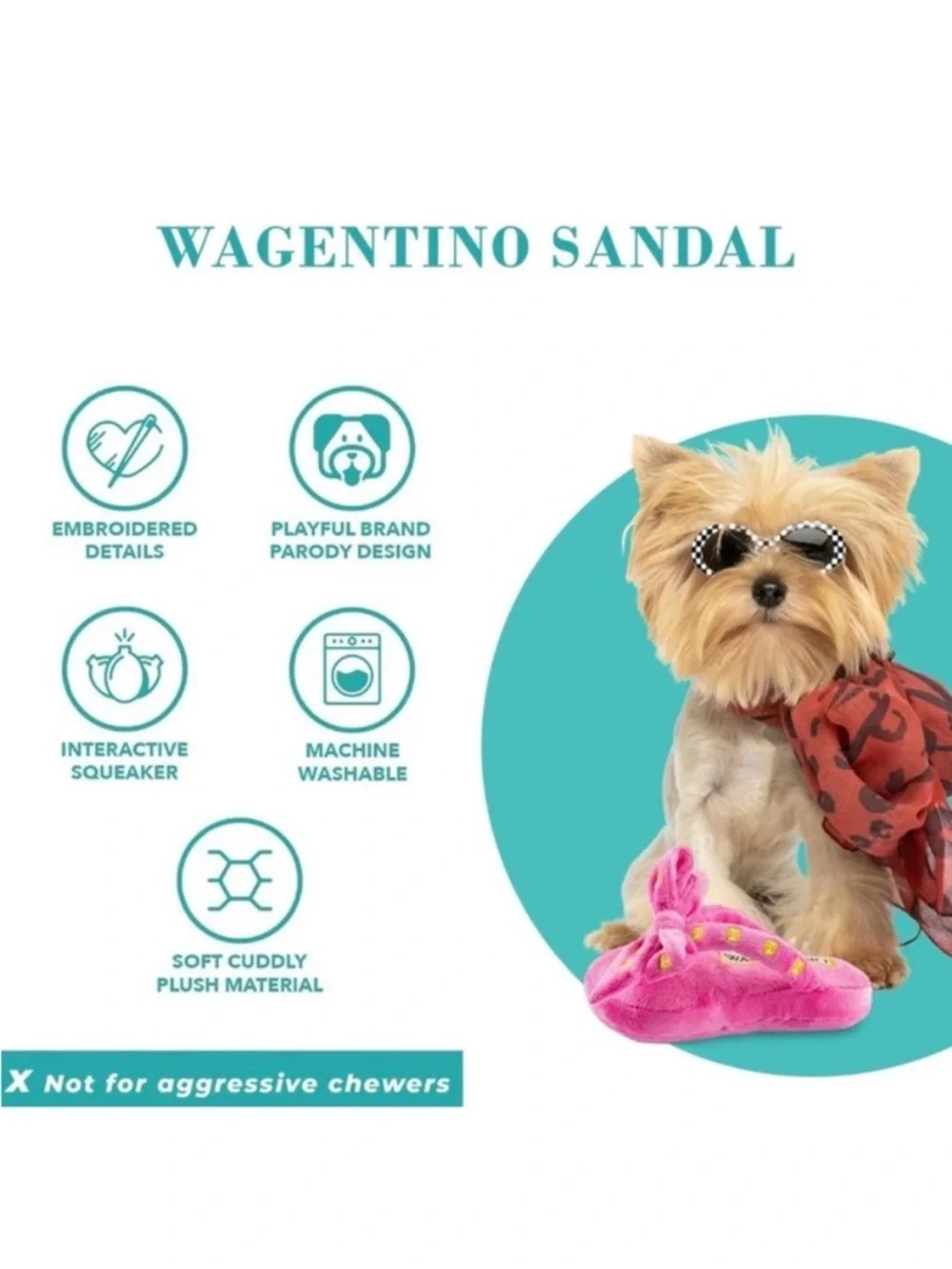 🆕- Haute Diggity Dog Wagentino Plush Designer Dog Toys With Interactive Squeaker